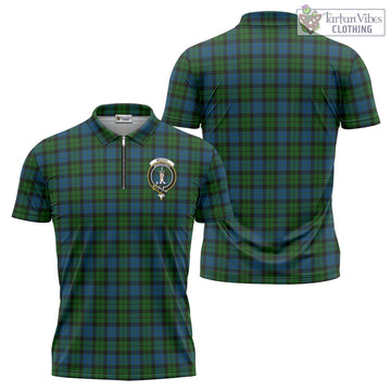 McCoy Tartan Zipper Polo Shirt with Family Crest - Tartan Vibes Clothing