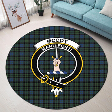 McCoy Tartan Round Rug with Family Crest