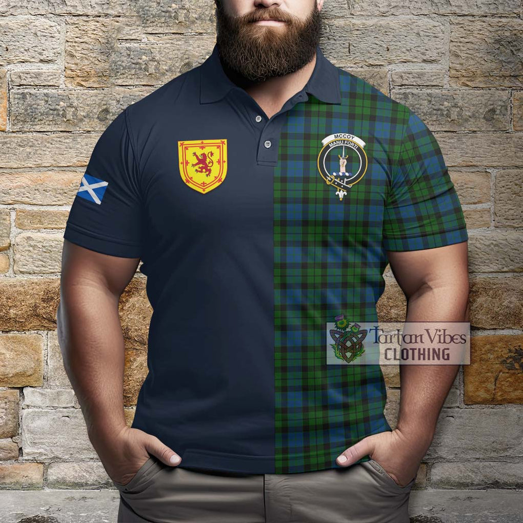McCoy Tartan Polo Shirt Alba with Scottish Lion Royal Arm Half Style - Tartan Vibes Clothing