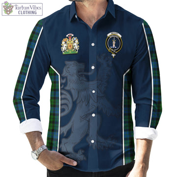 McCoy Tartan Long Sleeve Button Up Shirt with Family Crest and Lion Rampant Vibes Sport Style - Tartan Vibes Clothing