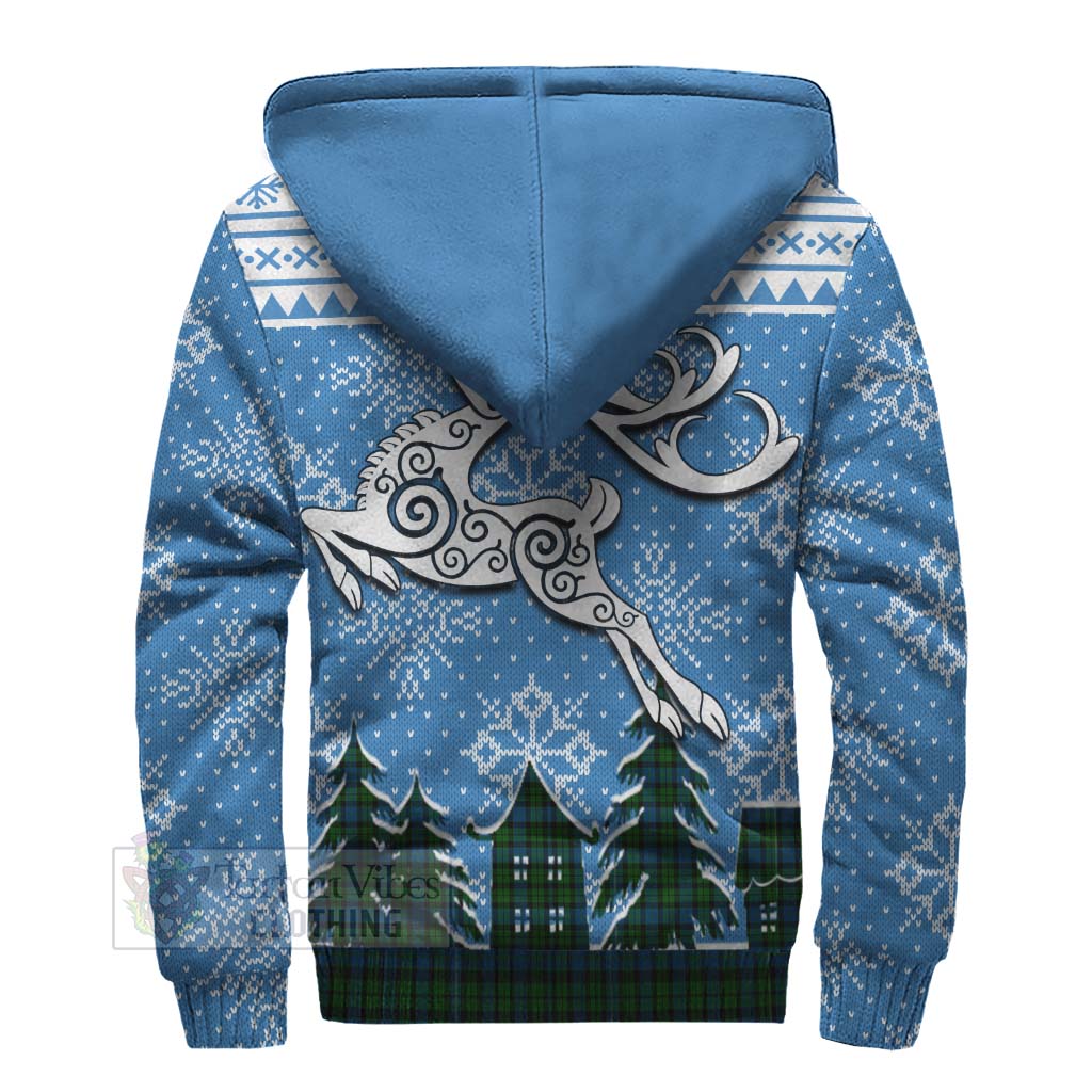 McCoy Clan Christmas Sherpa Hoodie Celtic Reindeer Style - Tartan Vibes Clothing