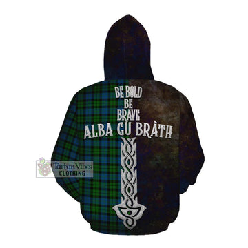 Tartan Vibes Clothing McCoy Tartan Family Crest Cotton Hoodie Alba Gu Brath Be Brave Lion Ancient Style