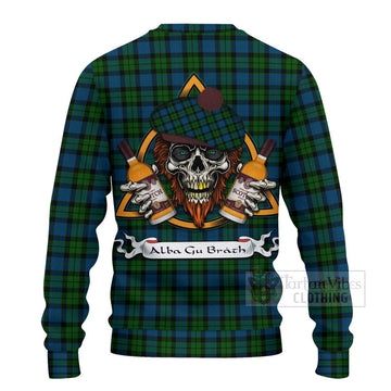McCoy Tartan Ugly Sweater with Family Crest and Bearded Skull Holding Bottles of Whiskey - Tartan Vibes Clothing