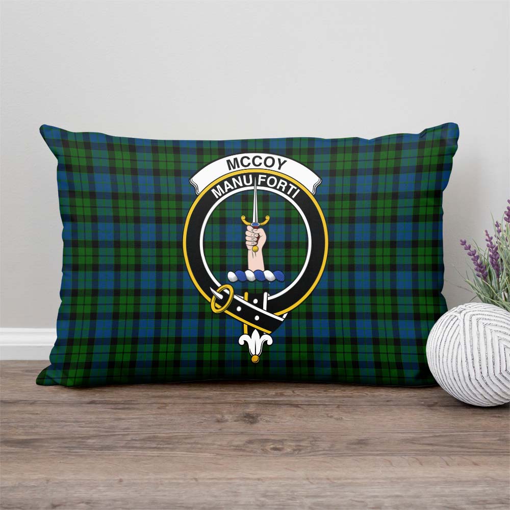 McCoy Tartan Pillow Cover with Family Crest - Tartan Vibes Clothing