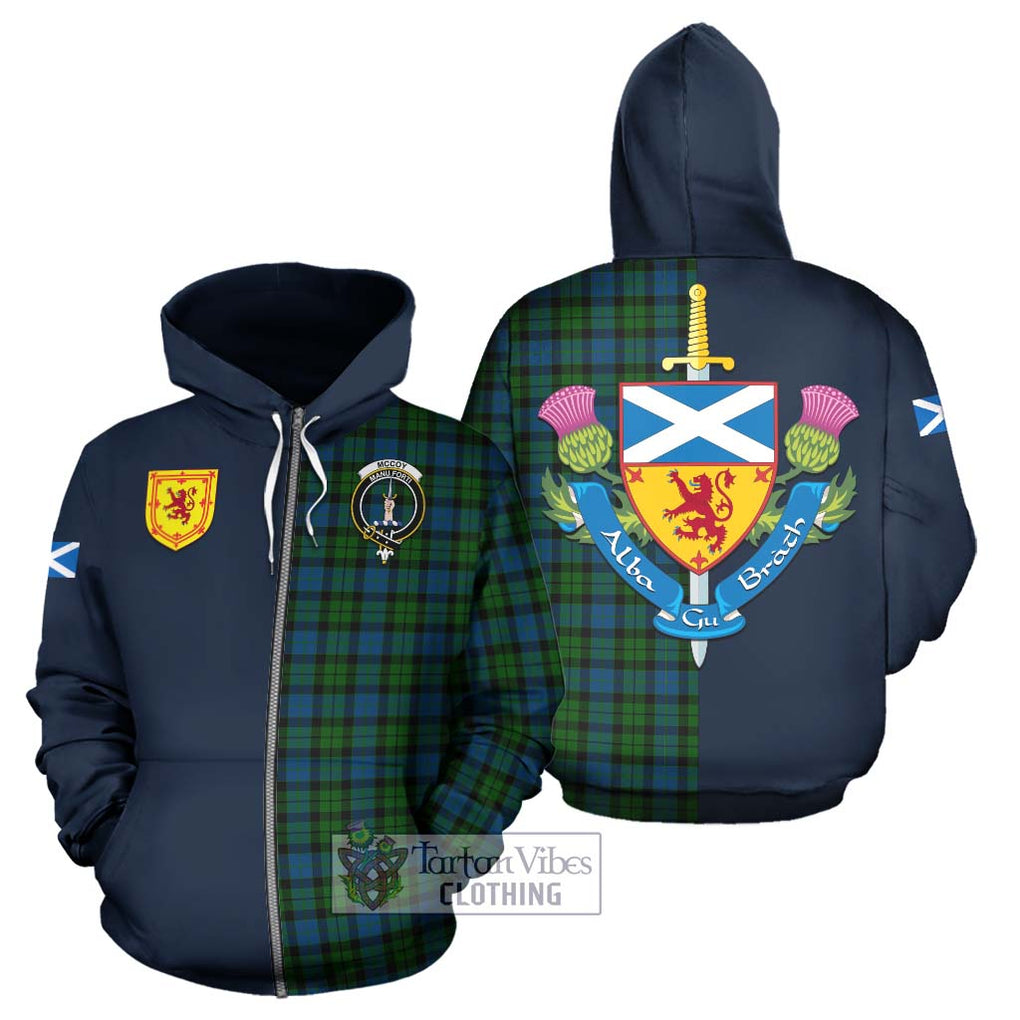 McCoy Tartan Hoodie Alba with Scottish Lion Royal Arm Half Style - Tartan Vibes Clothing