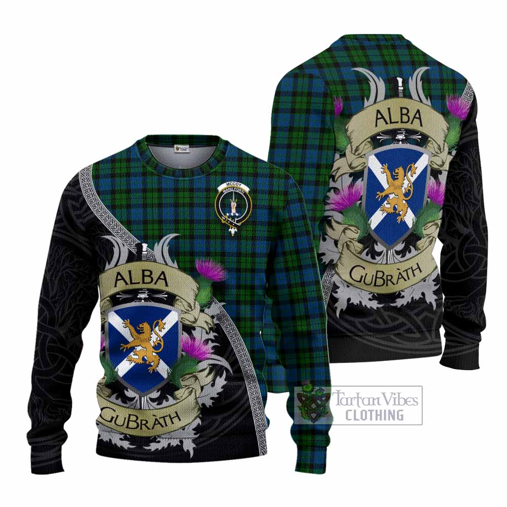 McCoy Tartan Family Crest Knitted Sweater Lion Rampant Royal Thistle Shield Celtic Inspired - Tartan Vibes Clothing