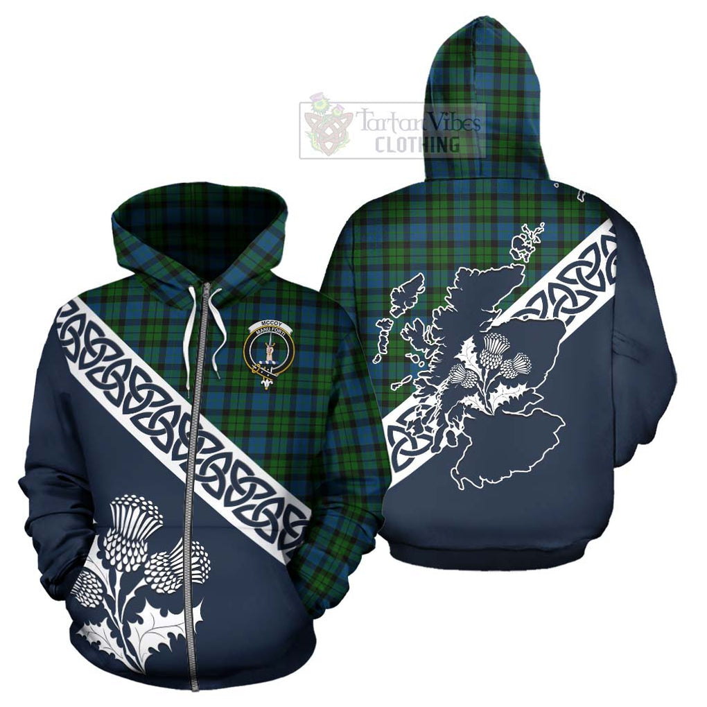 McCoy Tartan Hoodie Featuring Thistle and Scotland Map Zip Hoodie - Tartan Vibes Clothing