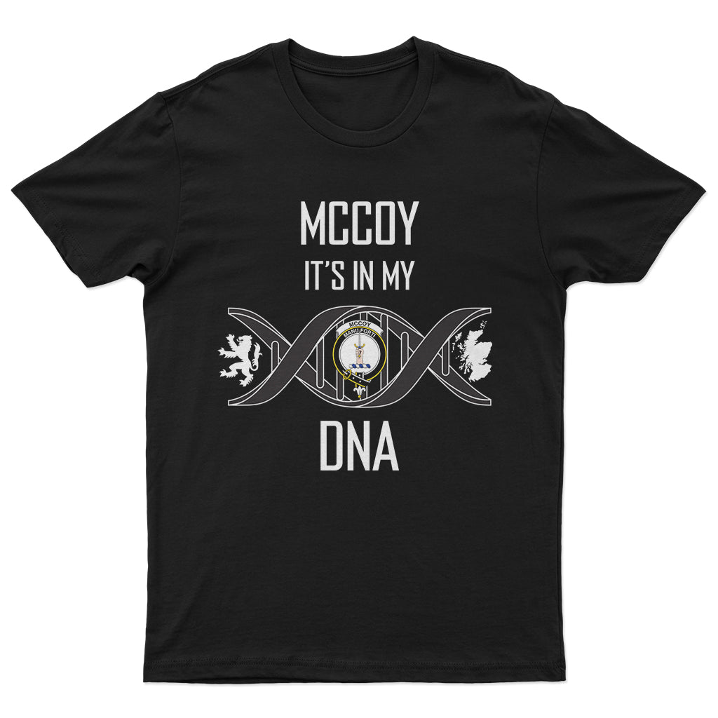 McCoy Family Crest DNA In Me Mens Cotton T Shirt - 2D-tartanvibesclothing