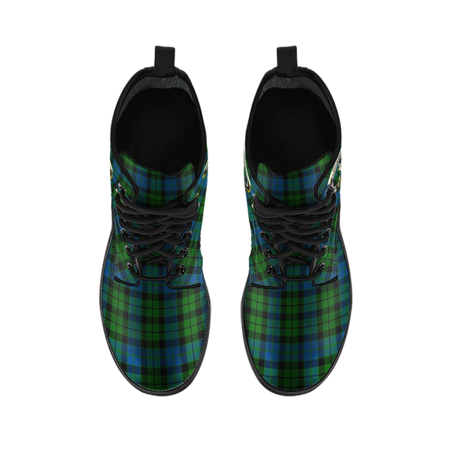 McCoy Tartan Leather Boots with Family Crest - Tartan Vibes Clothing
