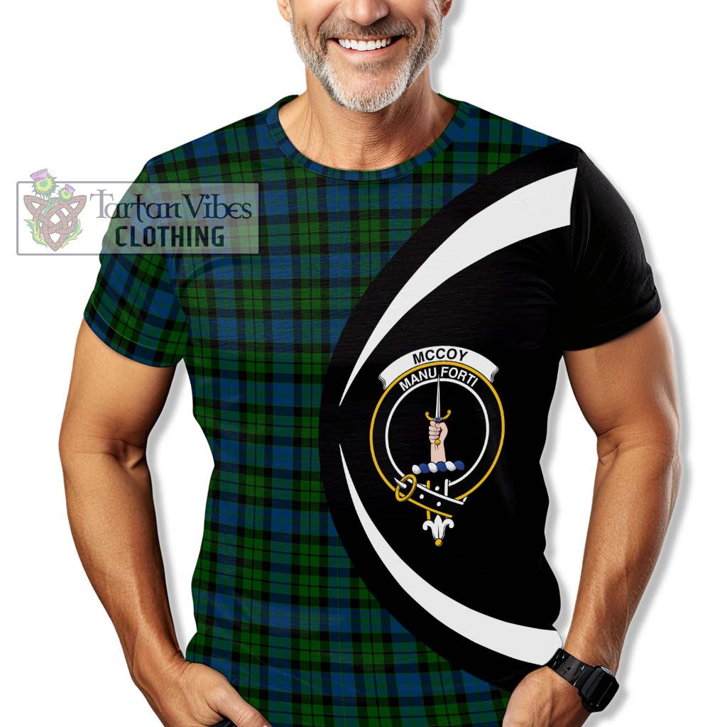 McCoy Tartan T-Shirt with Family Crest Circle Style - Tartan Vibes Clothing