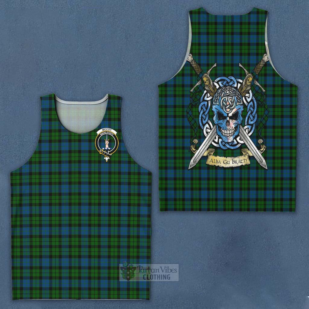 McCoy Tartan Men's Tank Top with Family Crest Celtic Skull Style - Tartan Vibes Clothing
