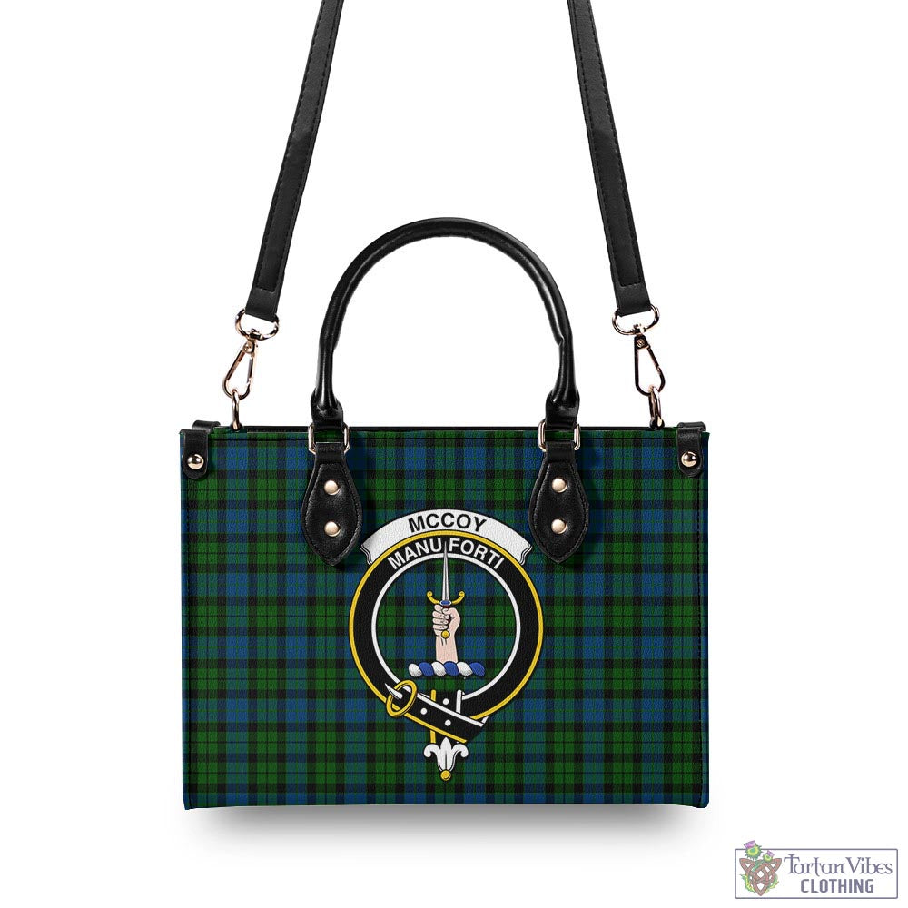 McCoy Tartan Luxury Leather Handbags with Family Crest - Tartan Vibes Clothing