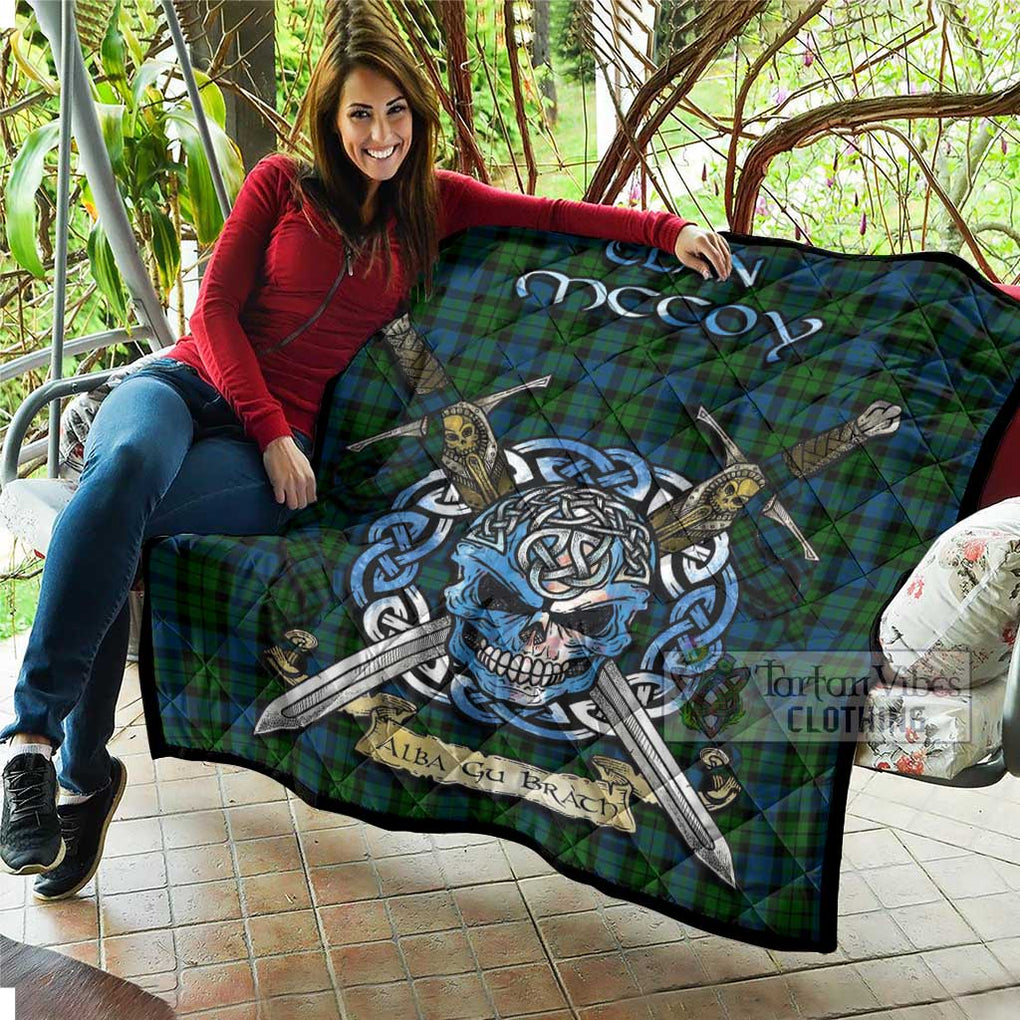 McCoy Tartan Quilt with Celtic Skull Alba Gu Brath Style - Tartan Vibes Clothing