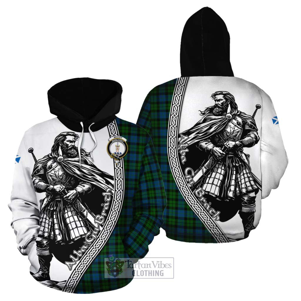 McCoy Tartan Clan Crest Cotton Hoodie with Highlander Warrior Celtic Style Zip Hoodie - Tartan Vibes Clothing