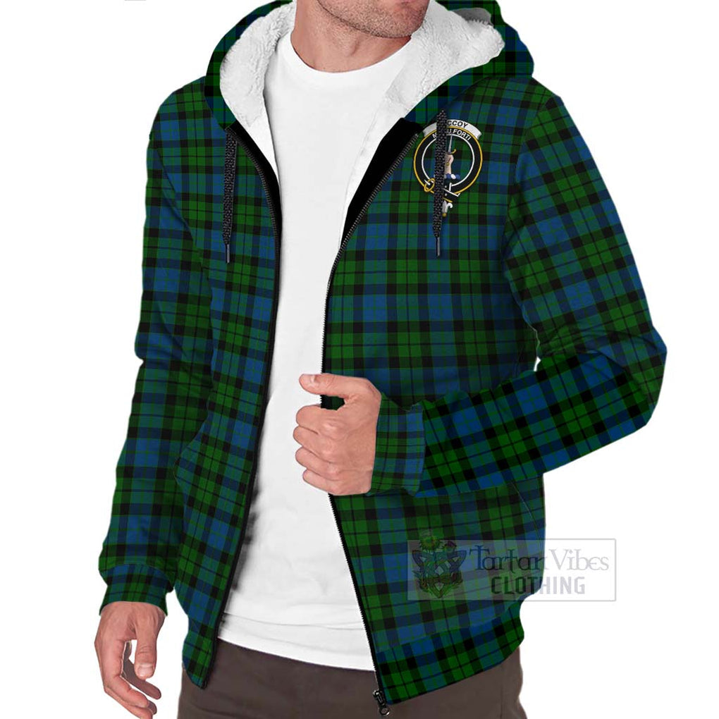 McCoy Tartan Sherpa Hoodie with Family Crest Celtic Skull Style Unisex - Tartan Vibes Clothing