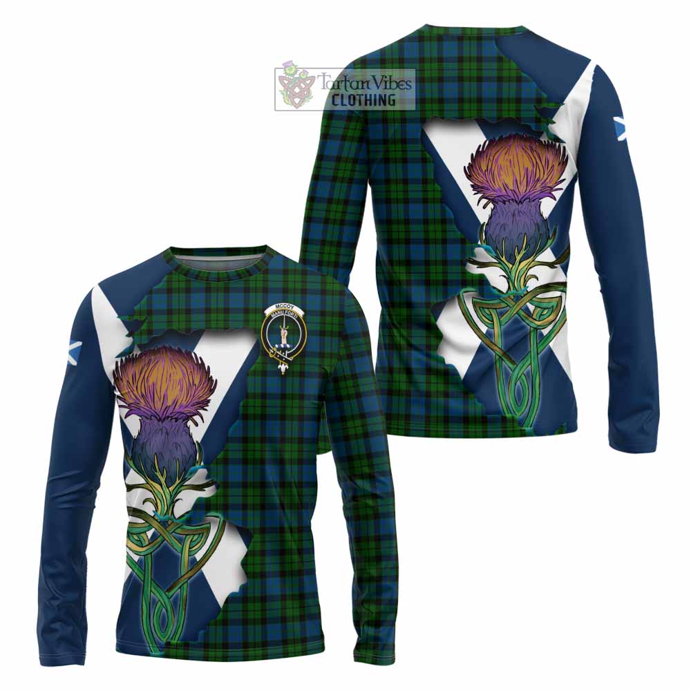McCoy Tartan Family Crest Long Sleeve T-Shirt Scottish Thistle Celtic Inspired - Tartan Vibes Clothing