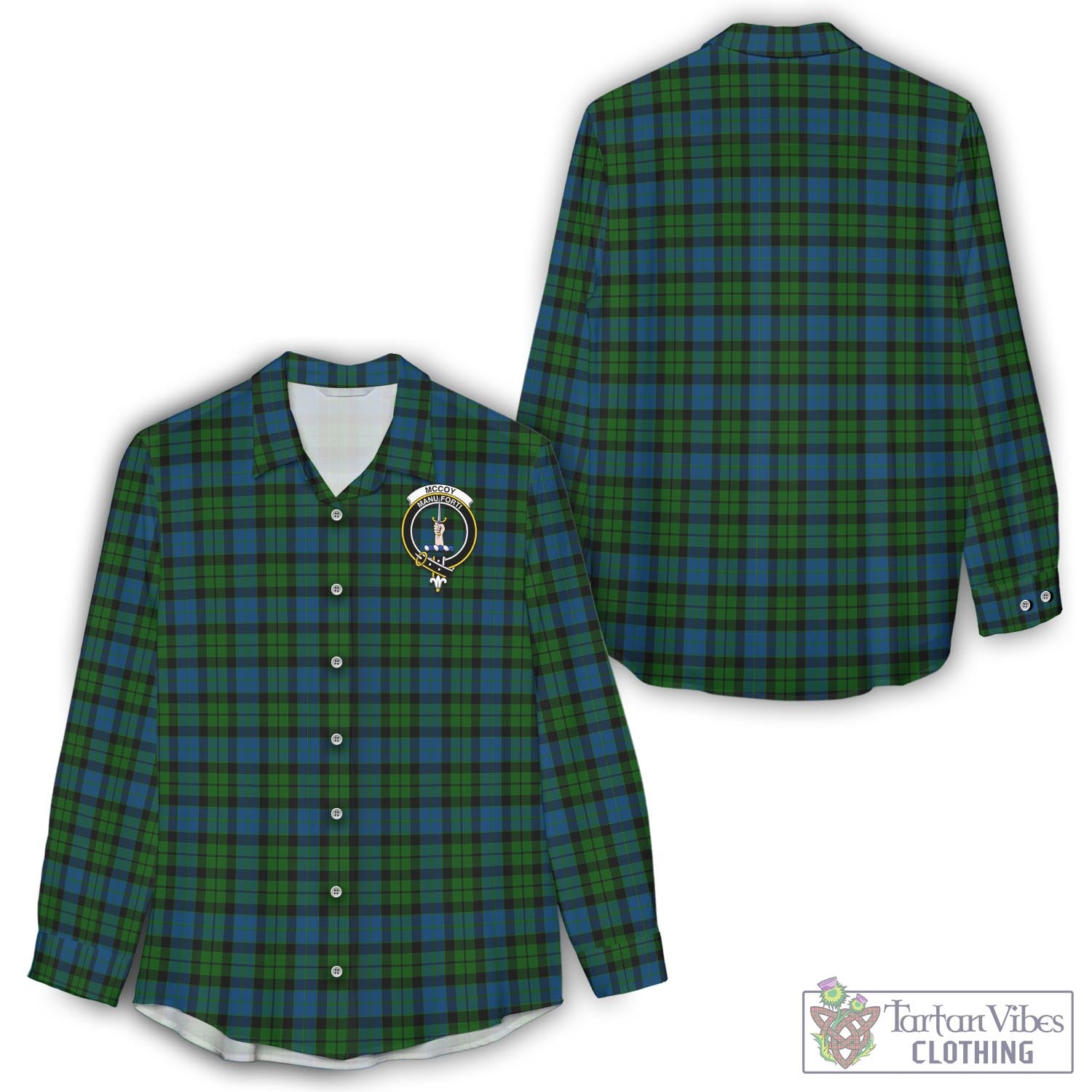 McCoy Tartan Women's Casual Shirt with Family Crest - Tartan Vibes Clothing