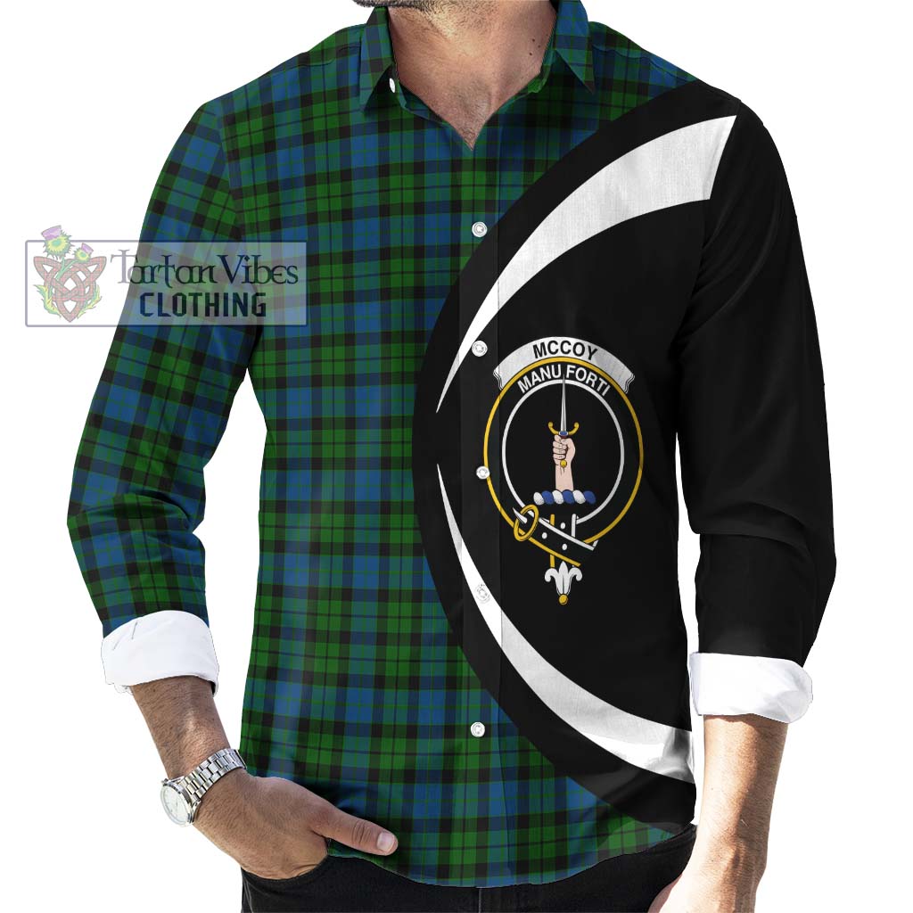 McCoy Tartan Long Sleeve Button Up with Family Crest Circle Style - Tartan Vibes Clothing