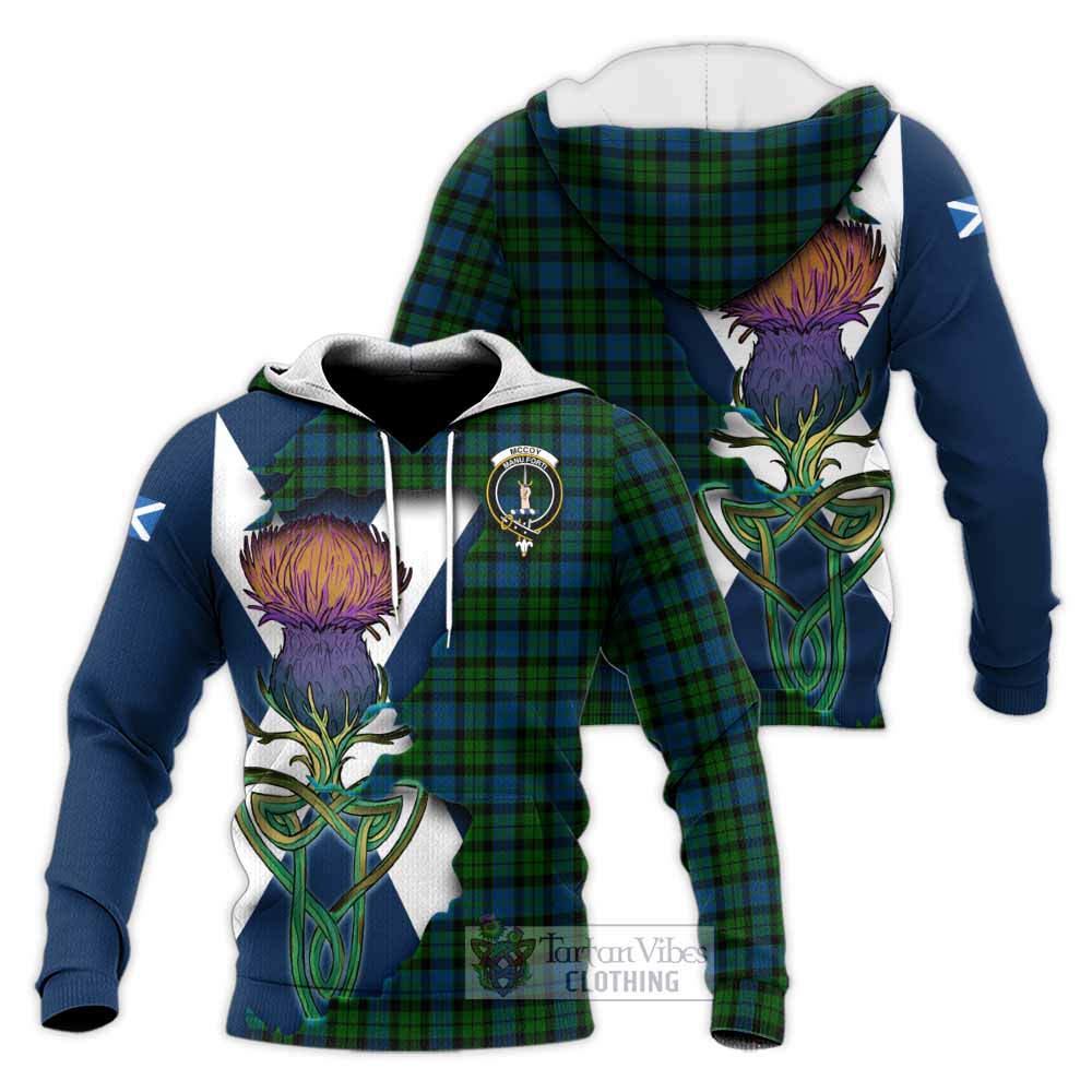 McCoy Tartan Family Crest Knitted Hoodie Scottish Thistle Celtic Inspired - Tartan Vibes Clothing