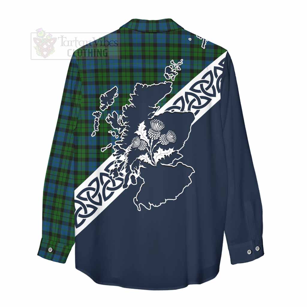 McCoy Tartan Women's Casual Shirt Featuring Thistle and Scotland Map - Tartan Vibes Clothing