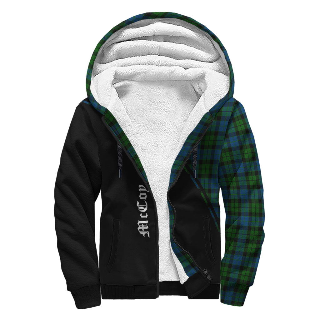 McCoy Tartan Sherpa Hoodie with Family Crest Curve Style - Tartan Vibes Clothing