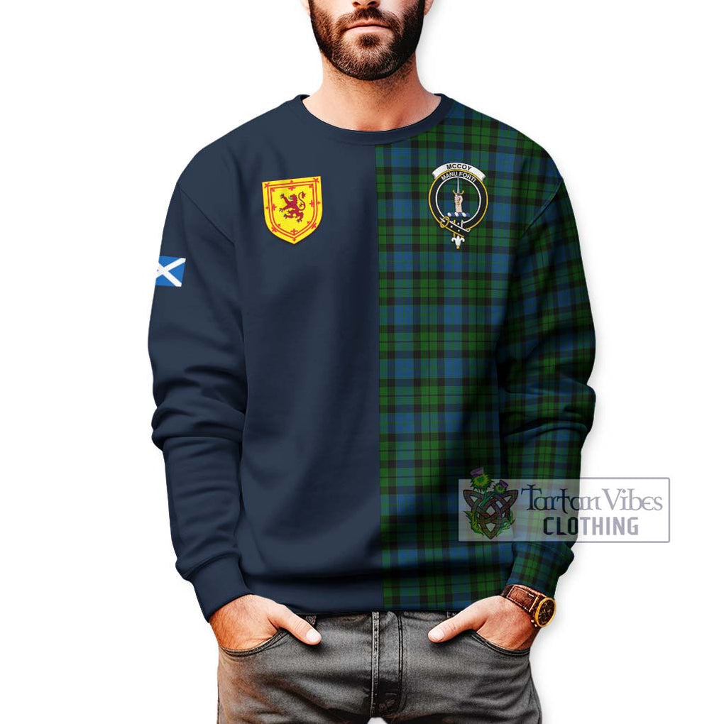 McCoy Tartan Sweatshirt Alba with Scottish Lion Royal Arm Half Style - Tartan Vibes Clothing