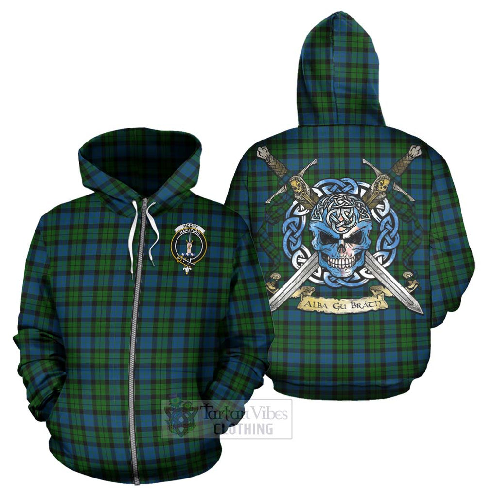 McCoy Tartan Hoodie with Family Crest Celtic Skull Style - Tartan Vibes Clothing