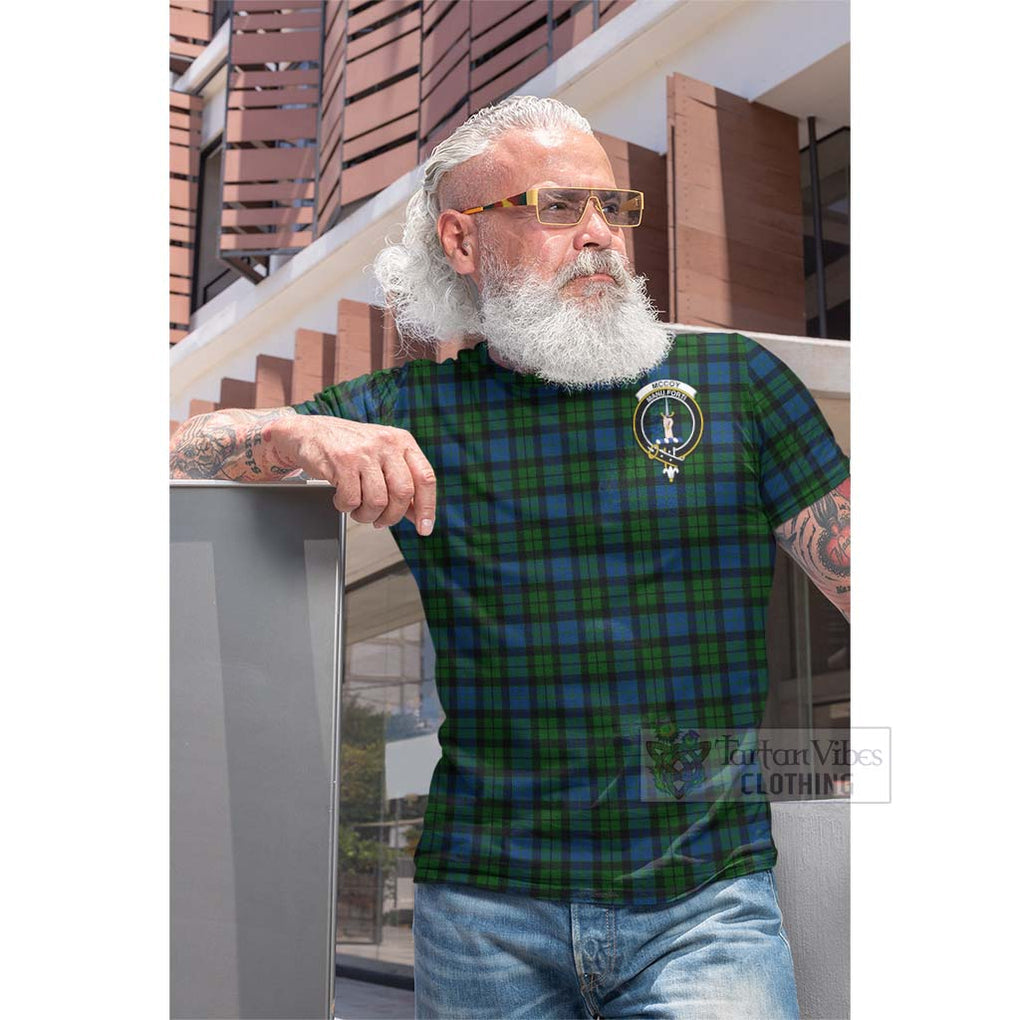 McCoy Tartan Cotton T-shirt with Family Crest Celtic Skull Style - Tartan Vibes Clothing
