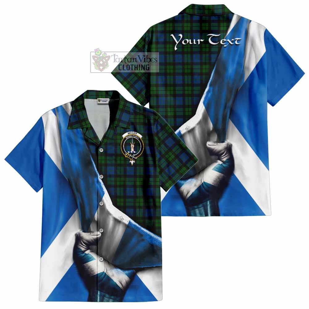 McCoy Tartan Hawaiian Shirt with Family Crest Scotland Patriotic Style - Tartan Vibes Clothing