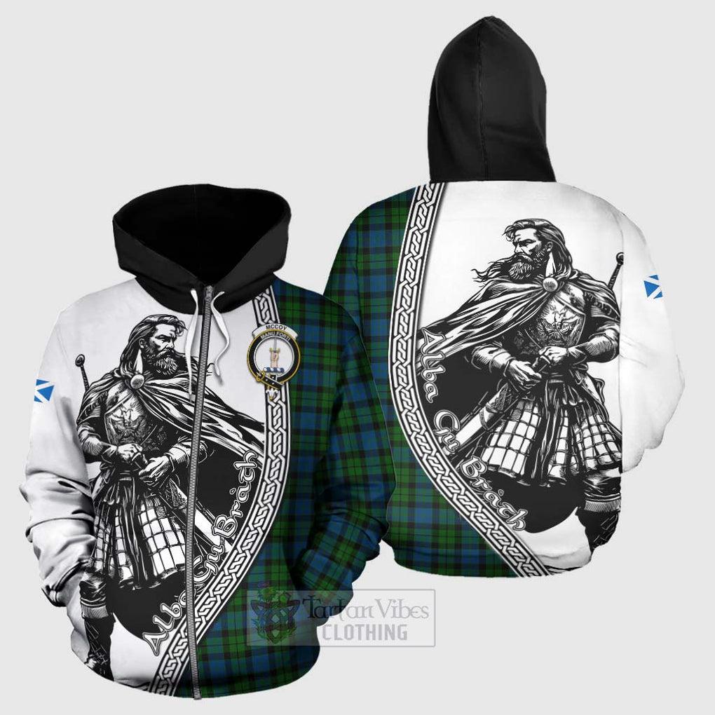 McCoy Tartan Clan Crest Hoodie with Highlander Warrior Celtic Style - Tartan Vibes Clothing