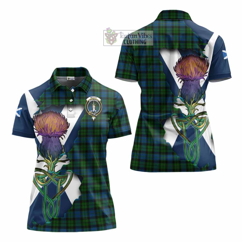 McCoy Tartan Family Crest Women's Polo Shirt Scottish Thistle Celtic Inspired - Tartan Vibes Clothing