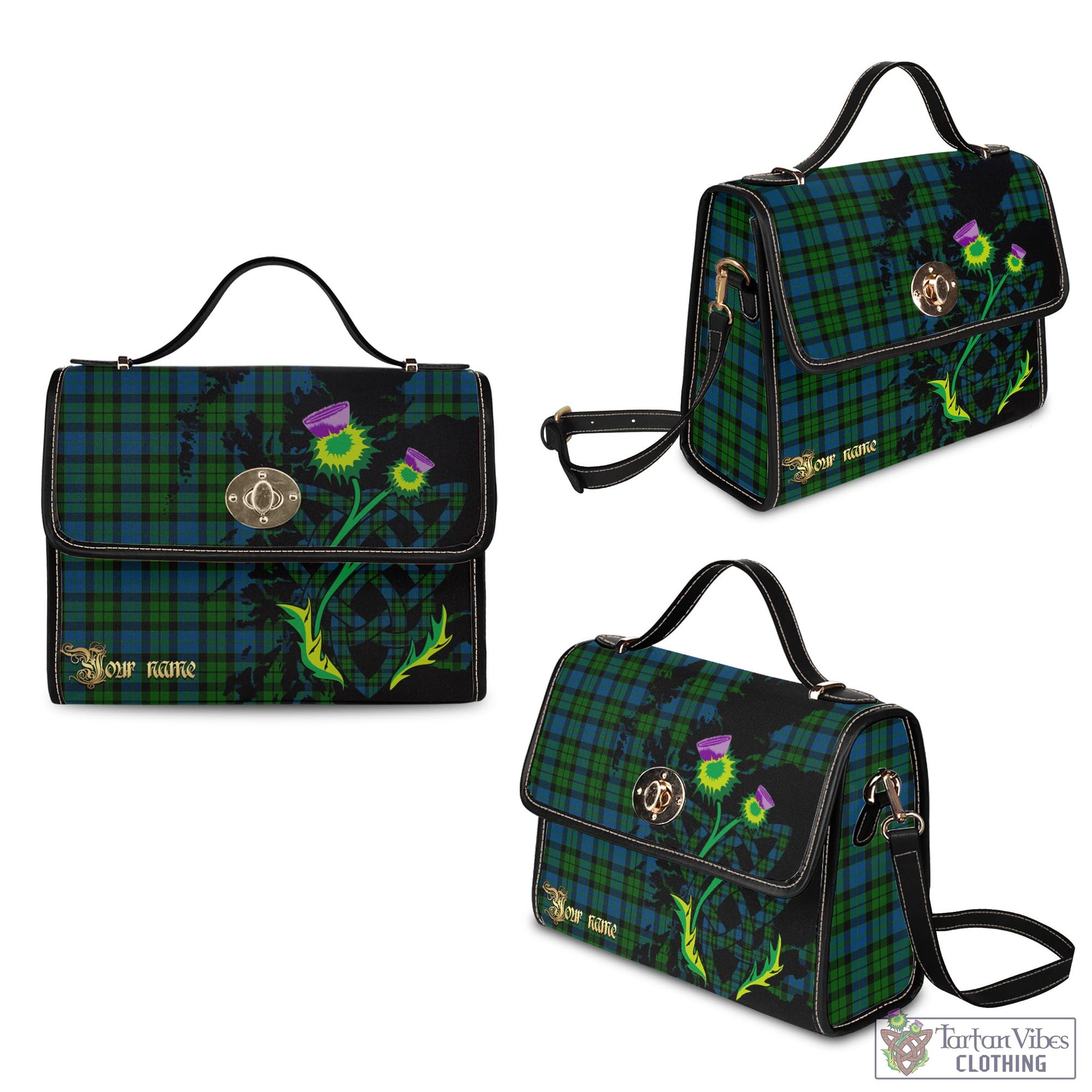 Tartan Vibes Clothing McCoy Tartan Waterproof Canvas Bag with Scotland Map and Thistle Celtic Accents
