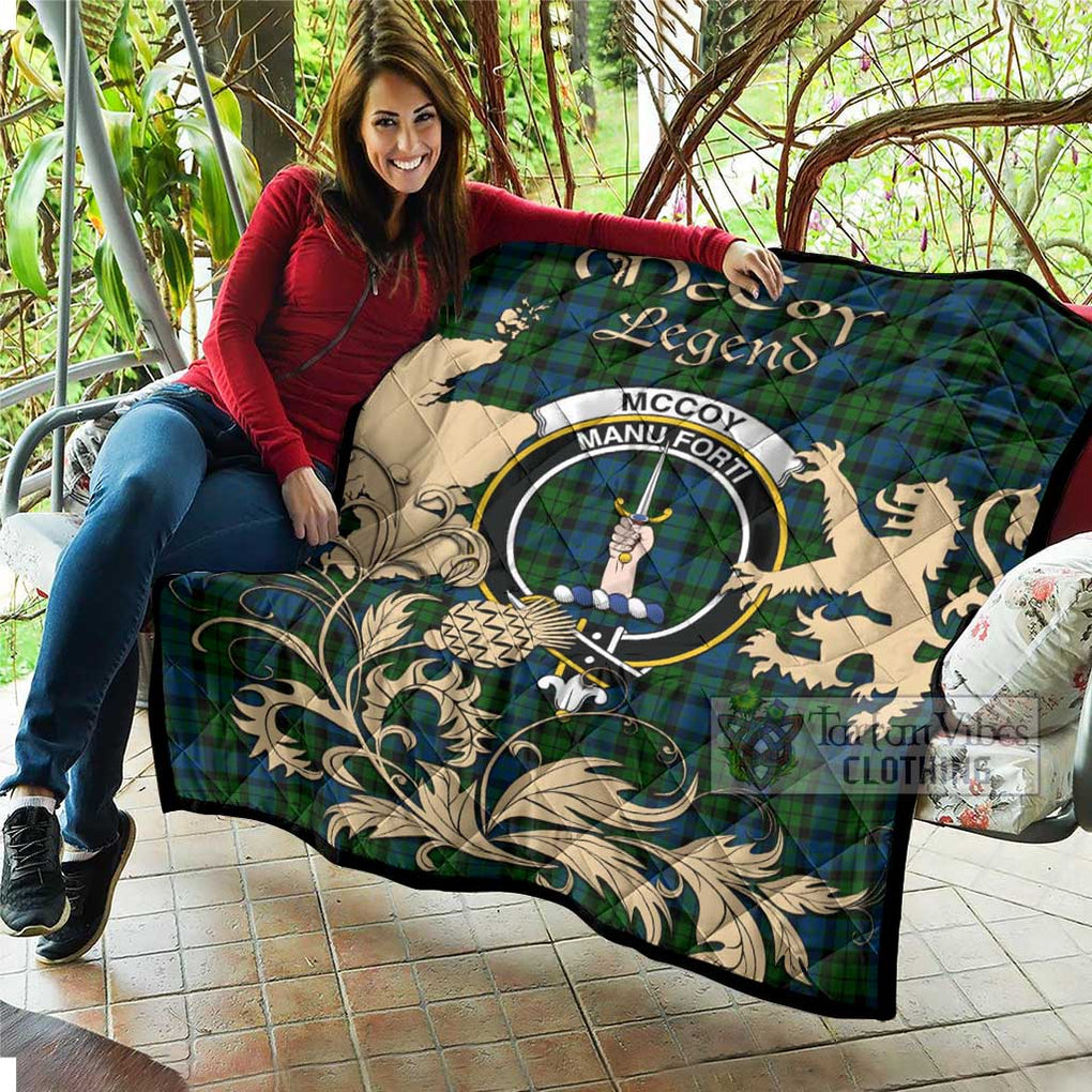 Tartan Vibes Clothing McCoy Tartan Quilt with Family Crest and Scottish Symbol Style