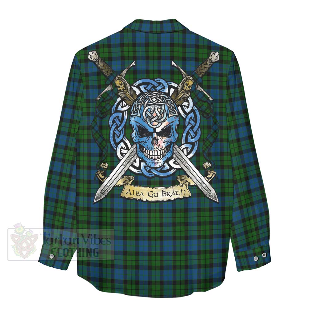 McCoy Tartan Women's Casual Shirt with Family Crest Celtic Skull Style - Tartan Vibes Clothing