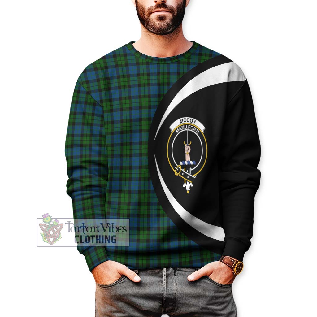 McCoy Tartan Sweatshirt with Family Crest Circle Style - Tartan Vibes Clothing