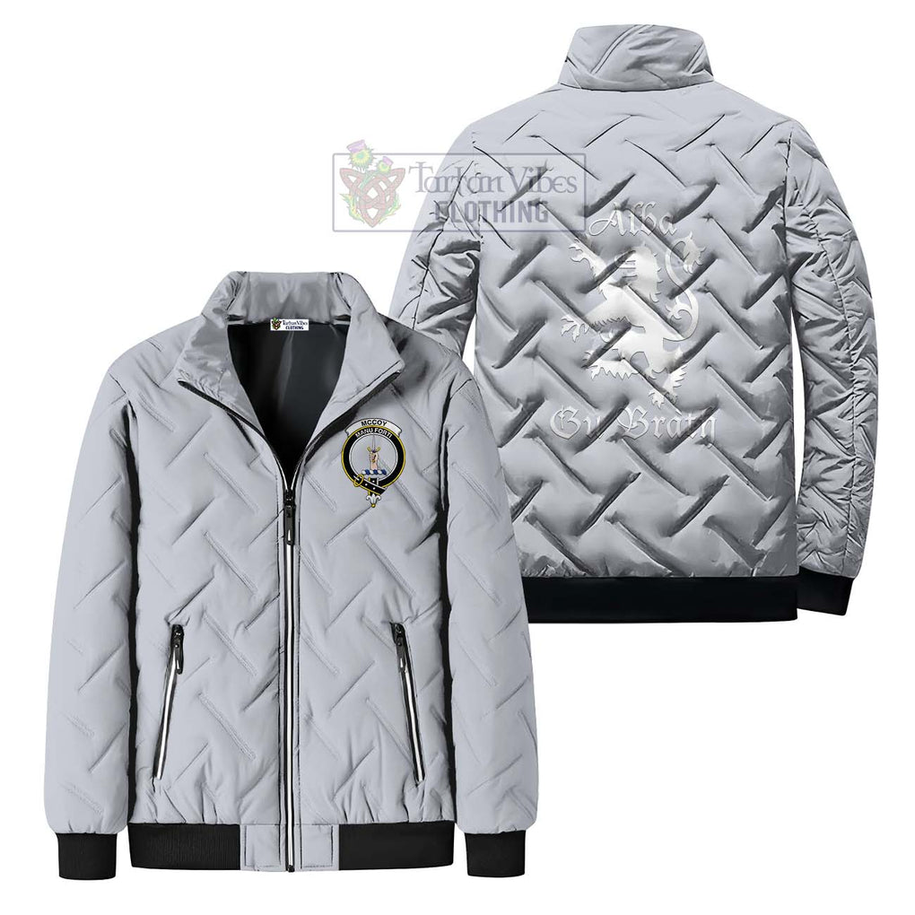 McCoy Family Crest Padded Cotton Jacket Lion Rampant Alba Gu Brath Style - 2D-tartanvibesclothing