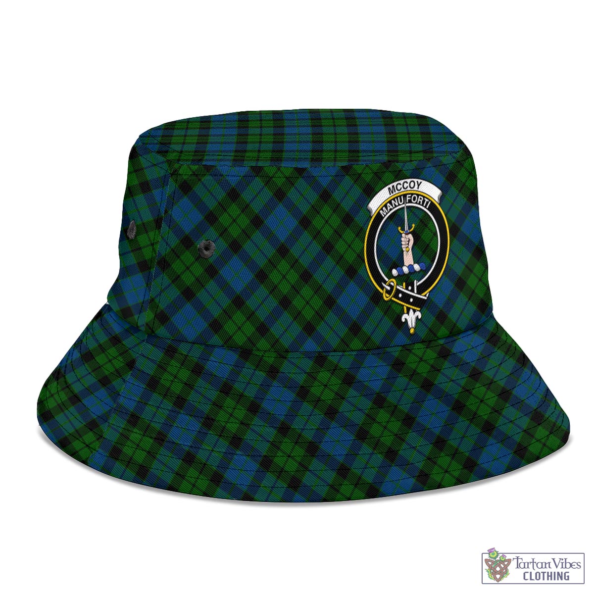 McCoy Tartan Bucket Hat with Family Crest - Tartan Vibes Clothing