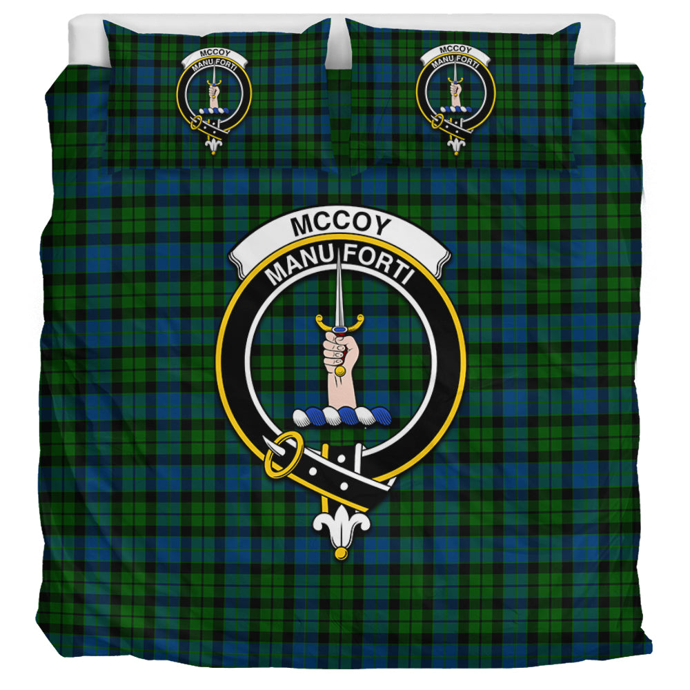 McCoy Tartan Bedding Set with Family Crest UK Bedding Set UK Super King 104*94 inch - Tartan Vibes Clothing