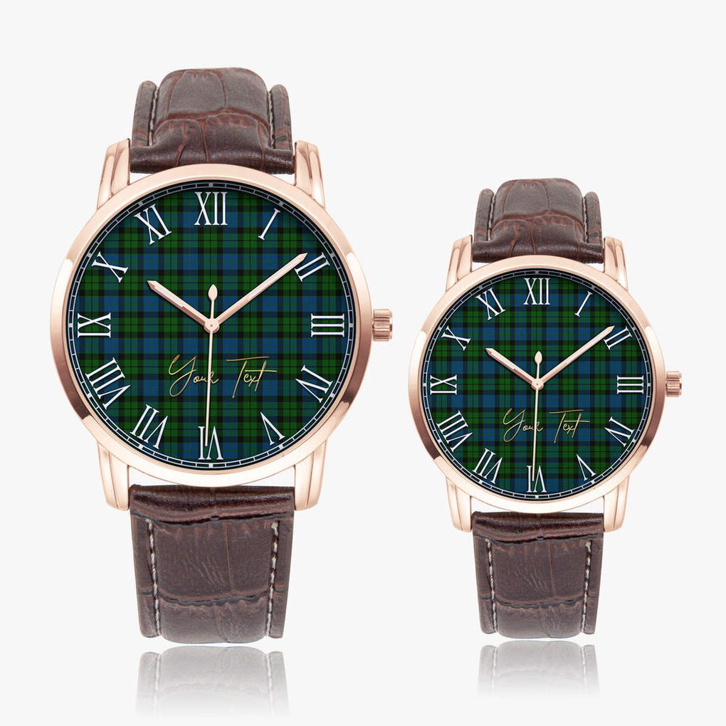 McCoy Tartan Personalized Your Text Leather Trap Quartz Watch - Tartan Vibes Clothing