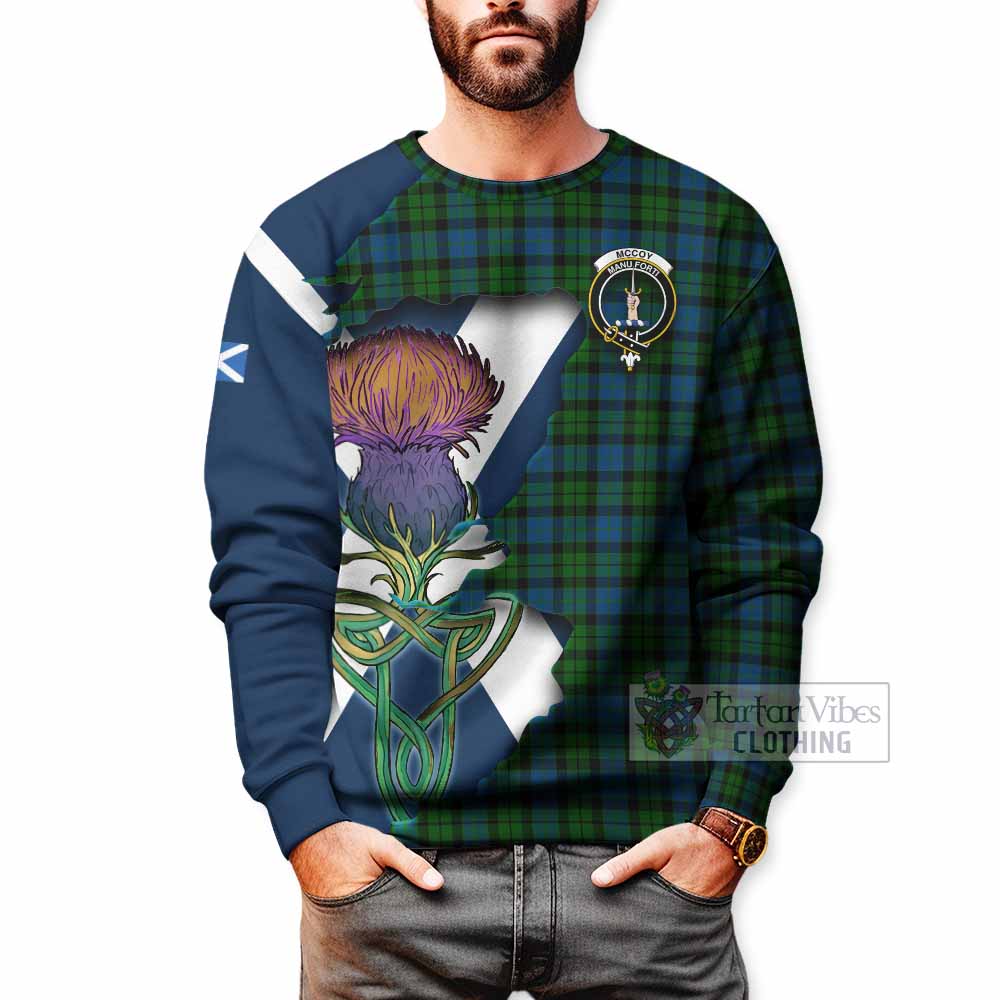 Tartan Vibes Clothing McCoy Tartan Family Crest Sweatshirt Scottish Thistle Celtic Inspired