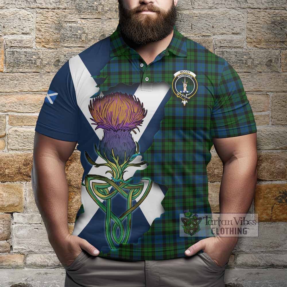McCoy Tartan Family Crest Polo Shirt Scottish Thistle Celtic Inspired - Tartan Vibes Clothing
