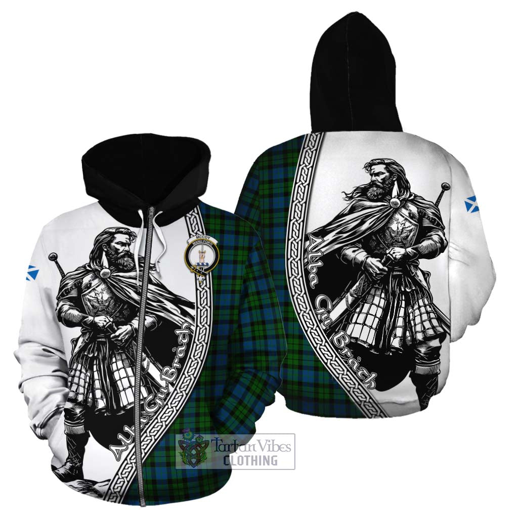 McCoy Tartan Clan Crest Cotton Hoodie with Highlander Warrior Celtic Style - Tartan Vibes Clothing