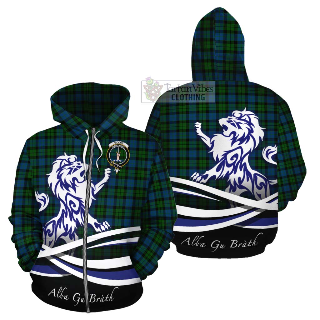 McCoy Tartan Cotton Hoodie with Alba Gu Brath Regal Lion Emblem - Tartan Vibes Clothing