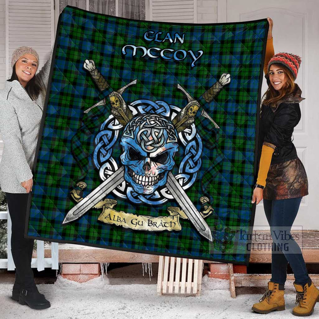 McCoy Tartan Quilt with Celtic Skull Alba Gu Brath Style - Tartan Vibes Clothing
