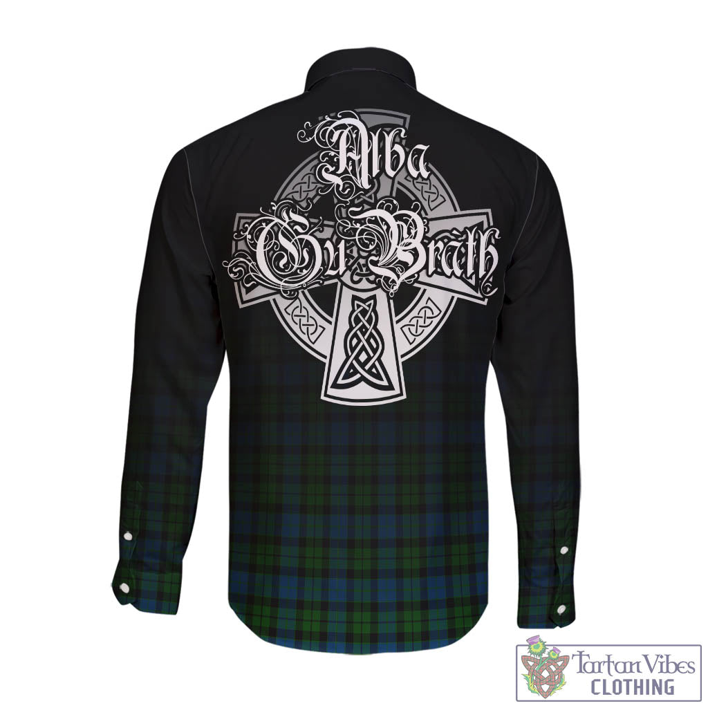 Tartan Vibes Clothing McCoy Tartan Long Sleeve Button Up Featuring Alba Gu Brath Family Crest Celtic Inspired