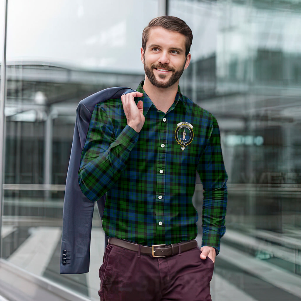 McCoy Tartan Long Sleeve Button Up Shirt with Family Crest - Tartan Vibes Clothing