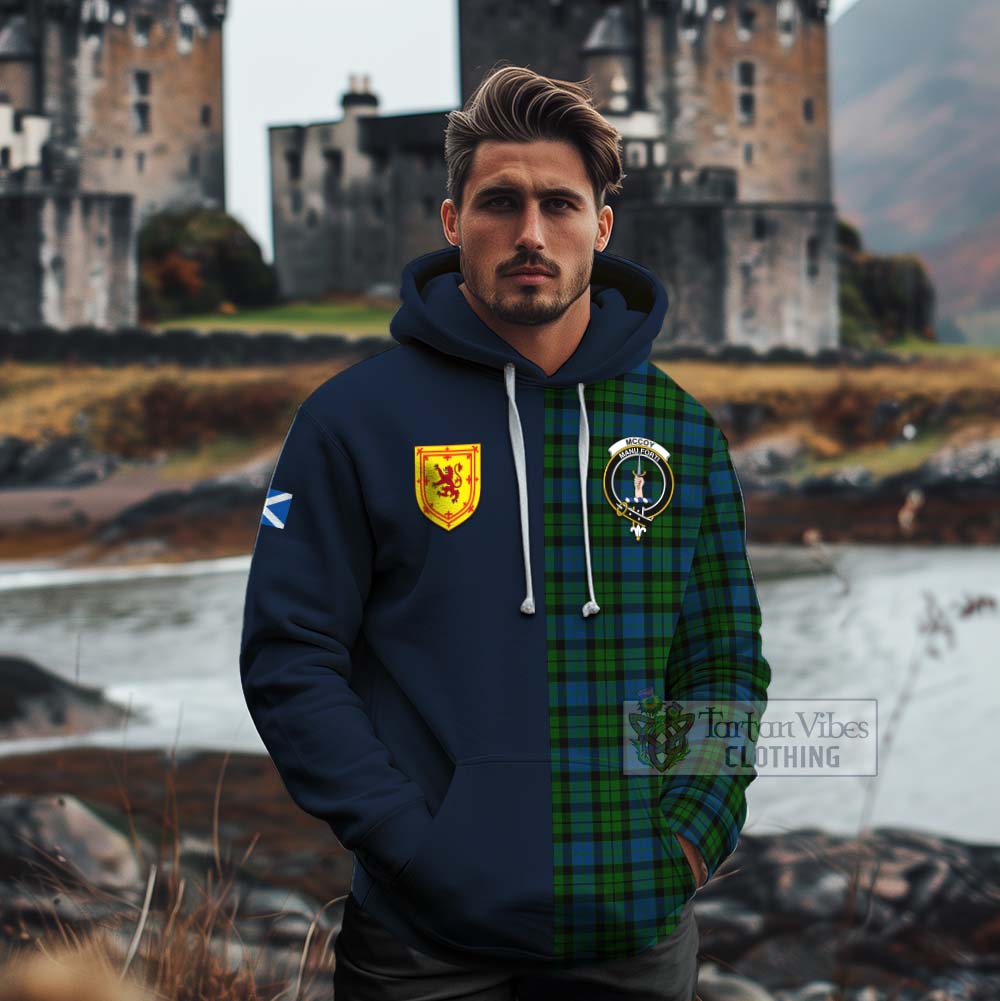 McCoy Tartan Cotton Hoodie Alba with Scottish Lion Royal Arm Half Style - Tartan Vibes Clothing