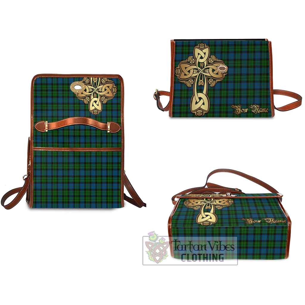 Tartan Vibes Clothing McCoy Tartan Waterproof Canvas Bag Golden Thistle Celtic Cross Style