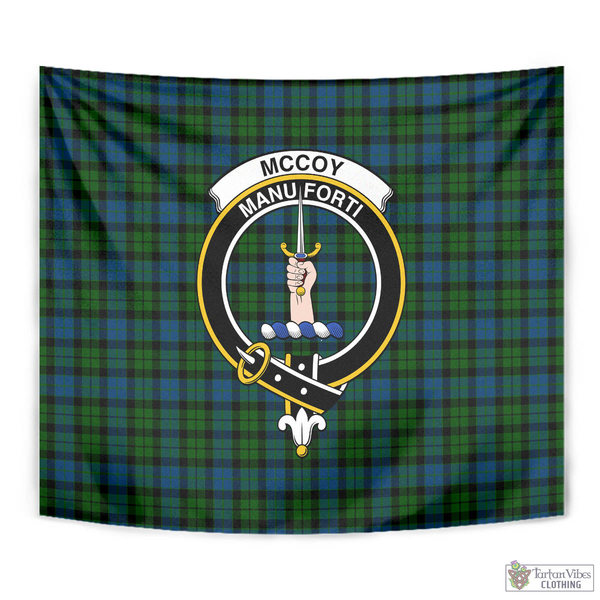 McCoy Tartan Tapestry Wall Hanging and Home Decor for Room with Family Crest - Tartan Vibes Clothing
