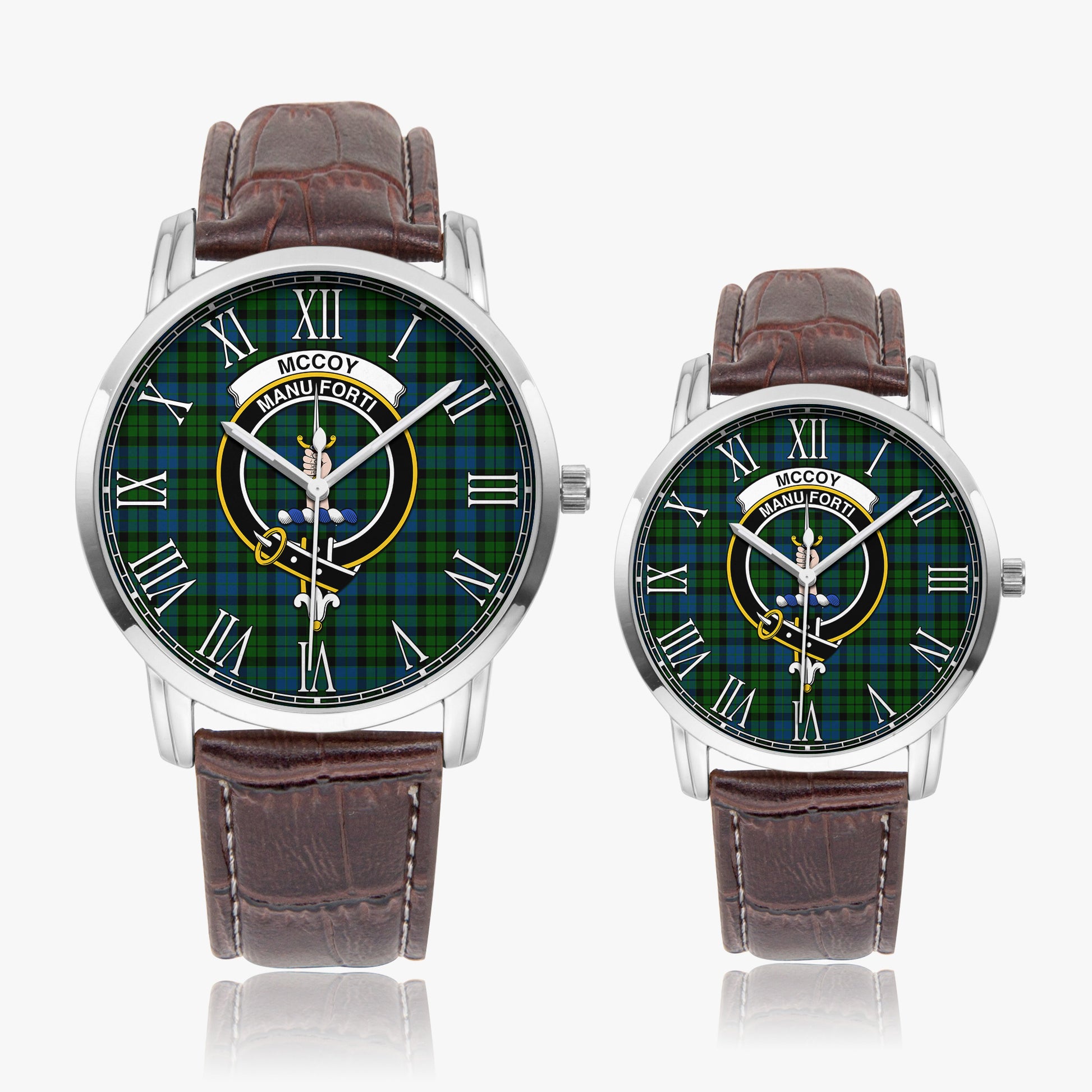 McCoy Tartan Family Crest Leather Strap Quartz Watch - Tartan Vibes Clothing